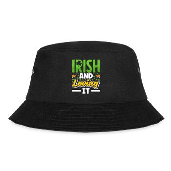 Irish And Loving It St Patricks Day Shamrock - Bucket Hat - Schwarz - Vorne - Lela (165cm)