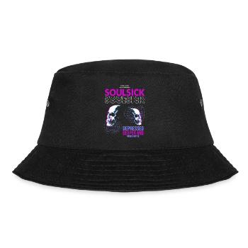 Soulsick Urban Streetwear - Bucket Hat - Schwarz - Vorne - Lela (165cm)