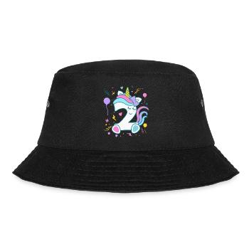 2nd birthday unicorn number children's birthday - Bucket Hat - black - Front - Lela (165cm)