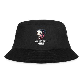 Volleyball-Mädchen - Niedliches Panda-Mädchen und - Bucket Hat - Schwarz - Vorne - Lela (165cm)