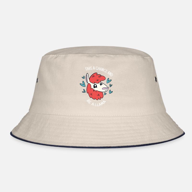 Take A Chance & Be A Llama Retro Cute Funny Llama Bucket Hat