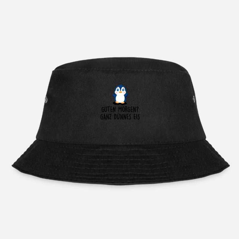 Guten Morgen Ganz Dünnes Eis Kaffee Spruch Lustige - Bucket Hat - Schwarz