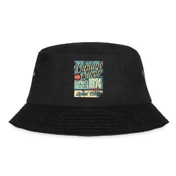 1974 Geburtstag Jahrgang Vintage Retro Legende - Bucket Hat - Schwarz - Vorne - Lela (165cm)