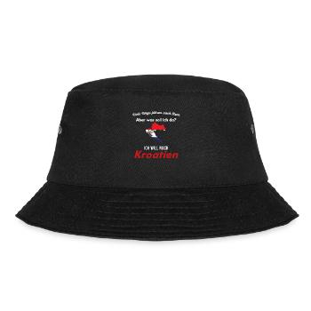 Kroatien Urlaub Fernweh Reise Spruch kroatisch - Bucket Hat - Schwarz - Vorne - Lela (165cm)