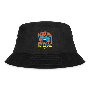 Level 100 Completed 100 Days Of School Unlocked - Bucket Hat - Schwarz - Vorne - Lela (165cm)