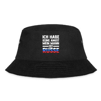 Ich habe keine Angst mein Mann ist Russe - Bucket Hat - Schwarz - Vorne - Lela (165cm)