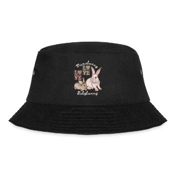 Muttertag, kleiner Hase, Häschen, lustiger Spruch - Bucket Hat - Schwarz - Vorne - Lela (165cm)
