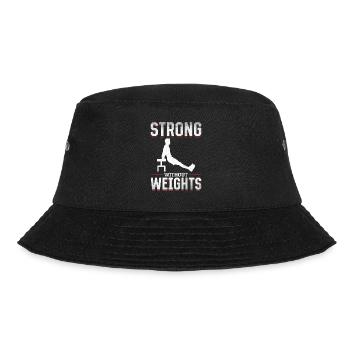 Strong Without Weights Fitness Liebhaber Geschenk - Bucket Hat - Schwarz - Vorne - Lela (165cm)