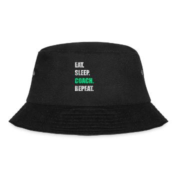 Eat Sleep Coach Wiederholung - Bucket Hat - Schwarz - Vorne - Lela (165cm)