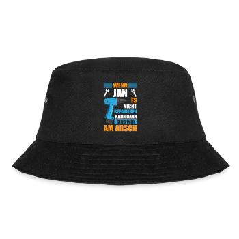 Jan Vorname Name Geburtstag Reparieren - Bucket Hat - Schwarz - Vorne - Lela (165cm)
