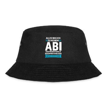 Abitur Prüfung Abi Geschenk - Bucket Hat - Schwarz - Vorne - Lela (165cm)