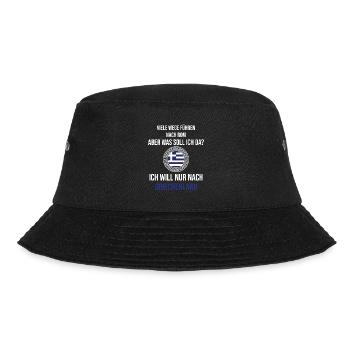 Griechenland Reise Urlaub Spruch Ferien Geschenk - Bucket Hat - Schwarz - Vorne - Lela (165cm)