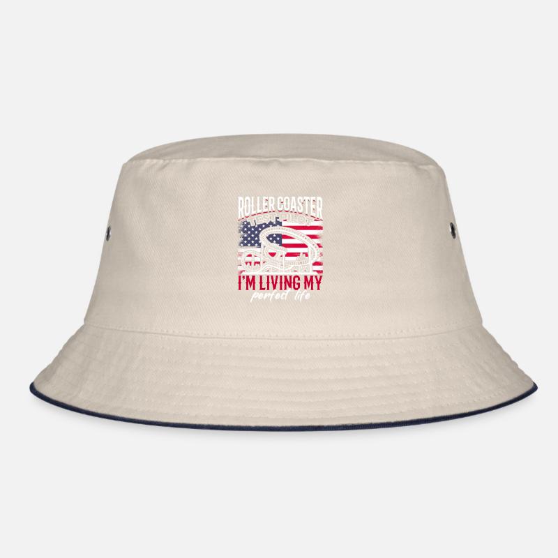 Roller Coaster Test Pilot USA flag ride. Bucket Hat