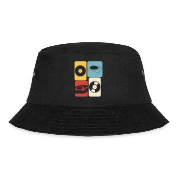 Schallplatte Retro Plattenspieler - Bucket Hat - Schwarz - Vorne - Lela (165cm)
