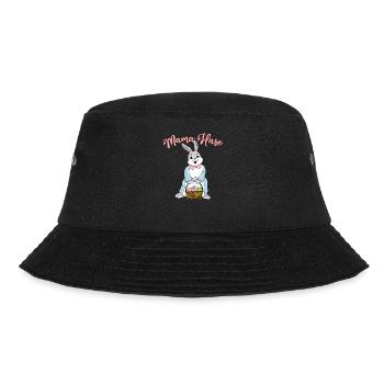 Mama Hase Ostern Familienoutfit Osterhase - Bucket Hat - Schwarz - Vorne - Lela (165cm)