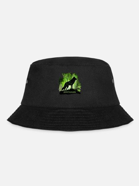 Wölfe Silhouette Naturschutz Tierschutz Wolf - Bucket Hat - Schwarz