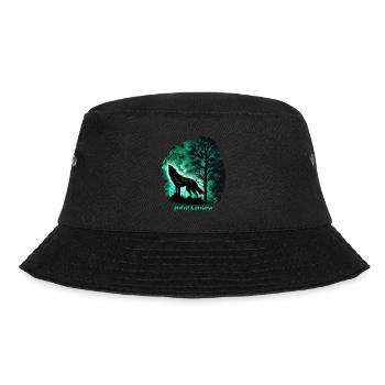 Wölfe Silhouette Naturschutz Tierschutz Wolf - Bucket Hat - Schwarz - Vorne - Lela (165cm)