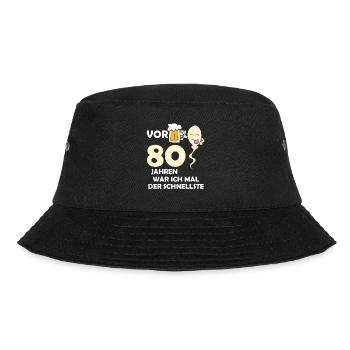 Vor 80 Jahren war ich mal der Schnellste - Bucket Hat - Schwarz - Vorne - Lela (165cm)