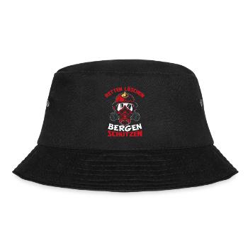 Leitsatz Motto Feuerwehr Retten Löschen Bergen - Bucket Hat - Schwarz - Vorne - Lela (165cm)