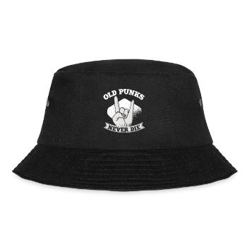Heavy Metal Punk Rock Fan Music Old Punks Never - Bucket Hat - black - Front - Lela (165cm)
