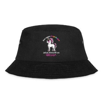 von wegen Regenbogen lustiges Einhorn Spruch - Bucket Hat - Schwarz - Vorne - Lela (165cm)