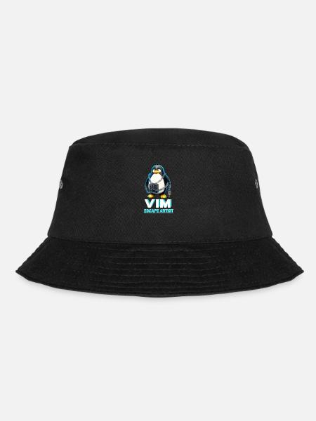 Funny for Linux Admins VIM Escape Artist Tux - Bucket Hat - Schwarz