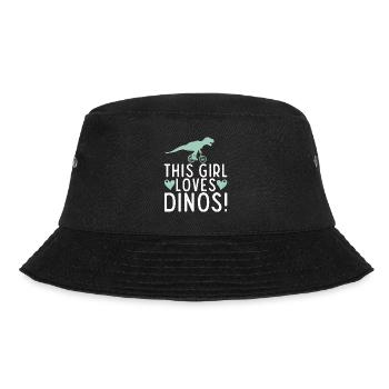 Dinosaur Gift Dino Lover Gift - Bucket Hat - black - Front - Lela (165cm)