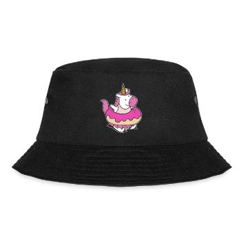Regenbogen Einhorn Schwimmer Floaty Donut - Bucket Hat - Schwarz - Vorne - Lela (165cm)