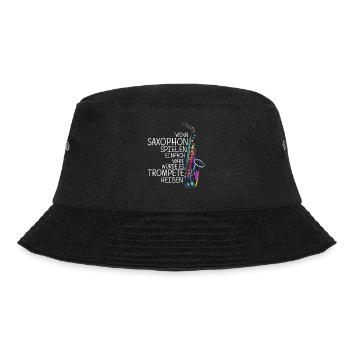 Saxophon Bestes Musikinstrument Spruch Saxophonspi - Bucket Hat - Schwarz - Vorne - Lela (165cm)