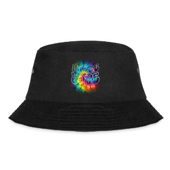 Peace Love Tie Dye - Bucket Hat - Schwarz - Vorne - Lela (165cm)
