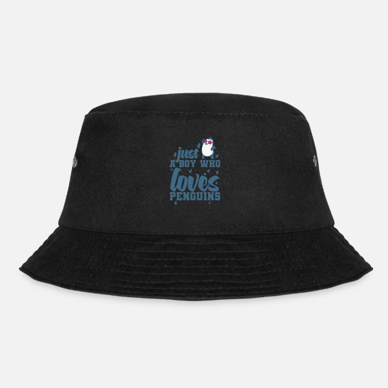 Just a Boy who loves Penguins Vogel - Bucket Hat - Schwarz