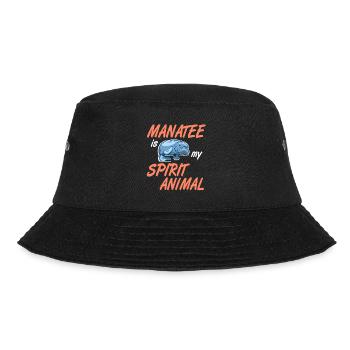 Manatee Is My Spirit Animal Retro Wildlife Designs - Bucket Hat - black - Front - Lela (165cm)