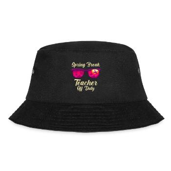Spring Break Teacher off duty School Holiday Teacher - Bucket Hat - black - Front - Lela (165cm)