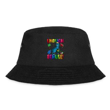 Endlich Schule Einschulung Grundschule 1. Klasse - Bucket Hat - Schwarz - Vorne - Lela (165cm)