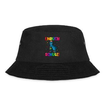 Endlich Schule Einschulung Grundschule 1. Klasse - Bucket Hat - Schwarz - Vorne - Lela (165cm)