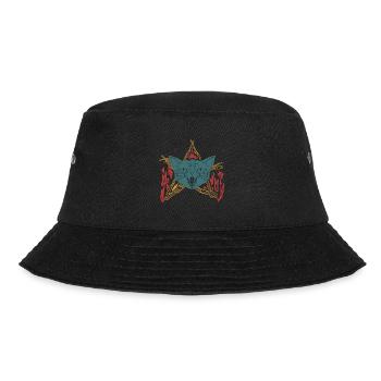 Lustiges Grinsekatzen Katzengesicht Halloween - Bucket Hat - Schwarz - Vorne - Lela (165cm)