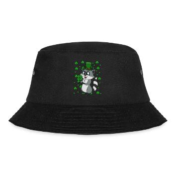 Waschbär Kleeblätter Saint Patrick's Day - Bucket Hat - Schwarz - Vorne - Lela (165cm)