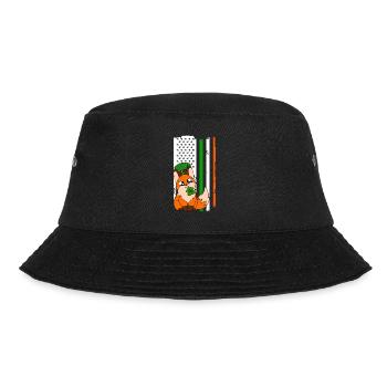 Niedlicher Fuchs Kleeblätter St. Patrick's Day - Bucket Hat - Schwarz - Vorne - Lela (165cm)