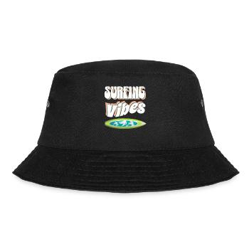 Surfing Vibes - Surfer, Happiness & Freedom! - Bucket Hat - black - Front - Lela (165cm)