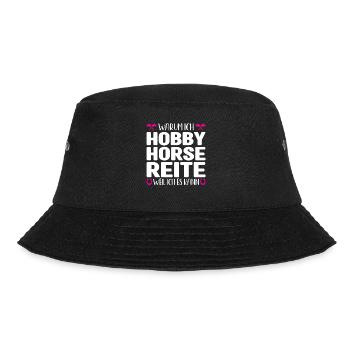Hobby Horse Pferde Steckenpferd Geschenk - Bucket Hat - Schwarz - Vorne - Lela (165cm)