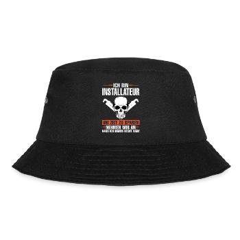 Installateur Beruf Klempner Geschenk - Bucket Hat - Schwarz - Vorne - Lela (165cm)