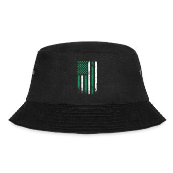 USA St. Patrick's Day Kleeblätter USA Flagge - Bucket Hat - Schwarz - Vorne - Lela (165cm)