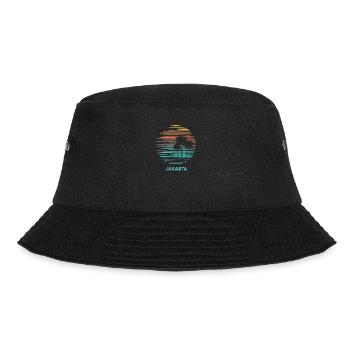 Jakarta Indonesia Cool Souvenir Vacation Artistic - Bucket Hat - black - Front - Lela (165cm)