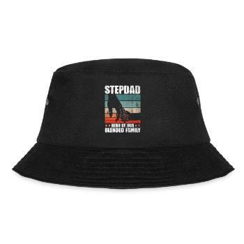 Stiefvater Vatertag Stiefpapa Geschenk Spruch - Bucket Hat - Schwarz - Vorne - Lela (165cm)