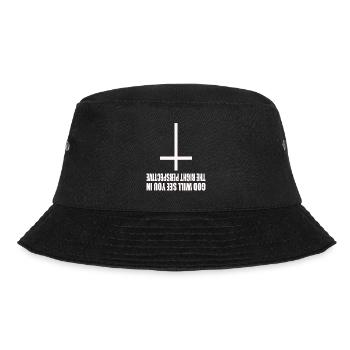 lustiges christen Gott kreuz - Bucket Hat - Schwarz - Vorne - Lela (165cm)