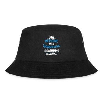 Meine Medizin Zum Glücklichsein Ist Schwimmen - Bucket Hat - Schwarz - Vorne - Lela (165cm)