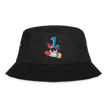 Astronaut 1 Year Space Rocket 1st Birthday - Bucket Hat - black - Front - Lela (165cm)