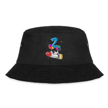 Astronaut 1 Jahr Alt Weltraum Rakete 2. Geburtstag - Bucket Hat - Schwarz - Vorne - Lela (165cm)