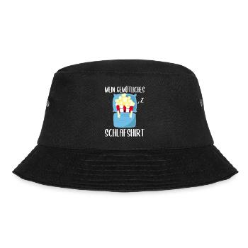 Mein Gemütliches Schlafshirt Schlafendes Popcorn - Bucket Hat - Schwarz - Vorne - Lela (165cm)