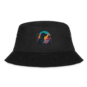 Seaside Time Labrador Retriever Vaporwave - Bucket Hat - Schwarz - Vorne - Lela (165cm)